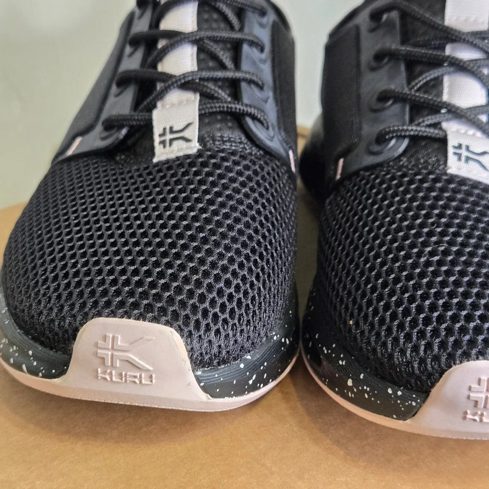 Kuru NEW Atom Women's Wide Lace Up Sneakers Jet Black Misty Lilac Size 6